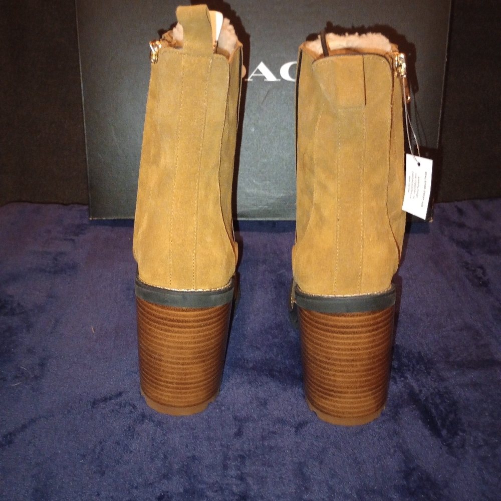 NWB Coach Haven Suede Boots Raw Umber Size 8.5B - Picture 5 of 13